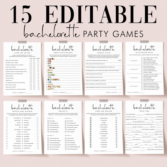 Bachelorette Games Bundle Dirty Minds Game Minimalist Hen Do - Etsy