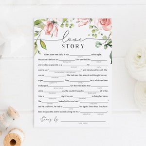 Funny Bridal Shower Mad Libs Game Floral Bridal Shower Madlibs Game Fun Wedding Mad Libs Printable Blush Bridal Shower Games Printables BB1