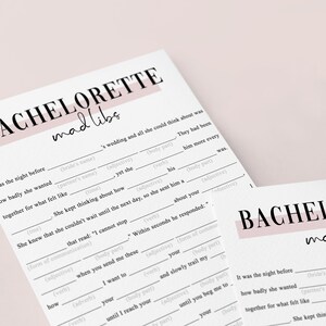 Bachelorette Mad Libs Game Printable Dirty Games Minimalist ...