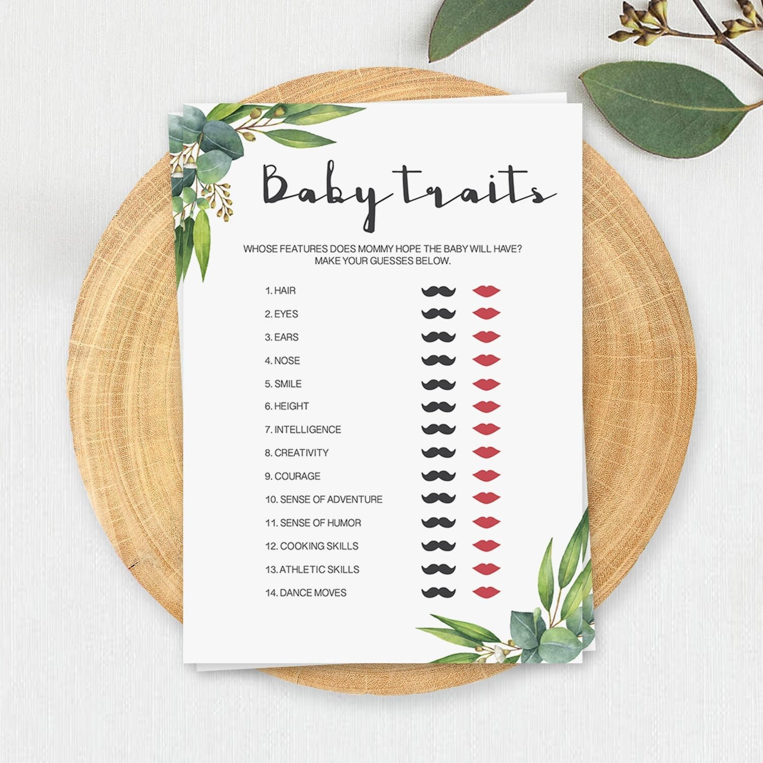 Guess the Baby Features Game Gender Neutral Baby Traits Game Etsy