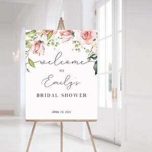 Floral Welcome Sign for Bridal Shower Decorations Editable Welcome Sign Template Blush Bridal Shower Welcome Sign Printable Welcome Sign BB1