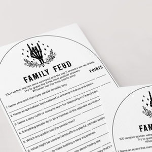 Gothic Bachelorette Games Templates Bride or Die Hen Party Family Feud