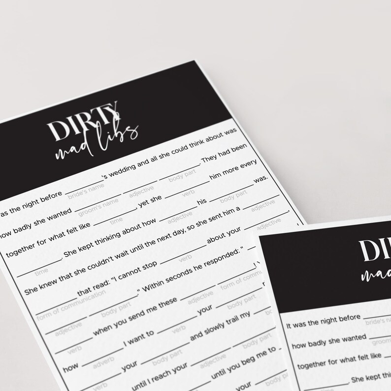 Gioco di addio al nubilato Dirty Mad Libs: Addio al nubilato minimalista (stampabile) MS1 immagine 2