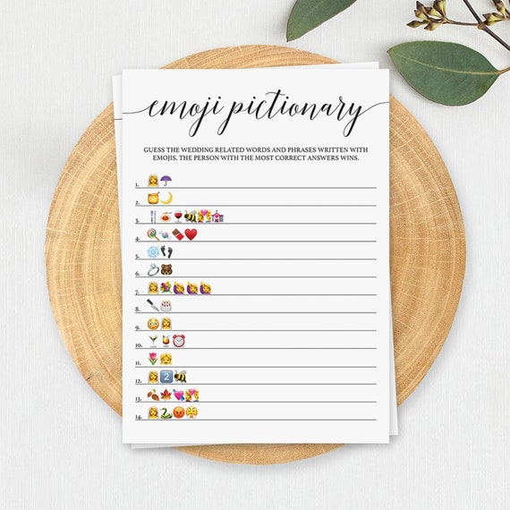 Wedding Emoji Game Printable Emoji Game Bridal Shower Games - Etsy