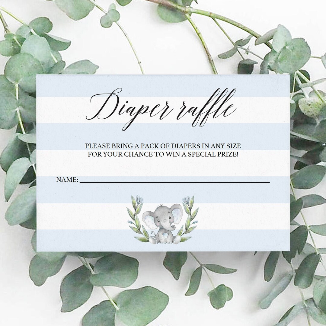 Diaper Raffle Ticket Printable, Baby Raffle, Bring Diapers, Editable ...
