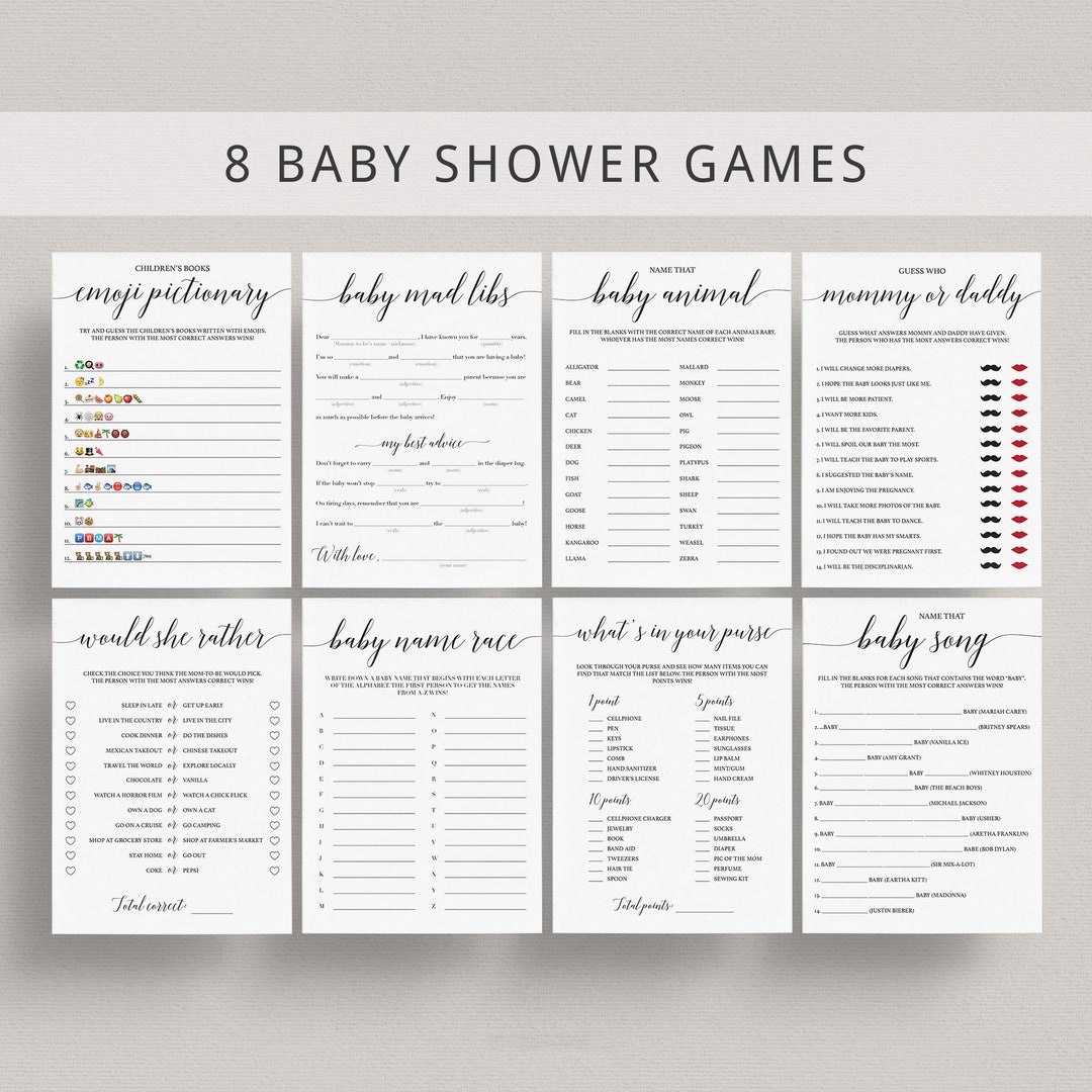 Gender Neutral Baby Shower Games Package Printable Baby Sprinkle Games ...