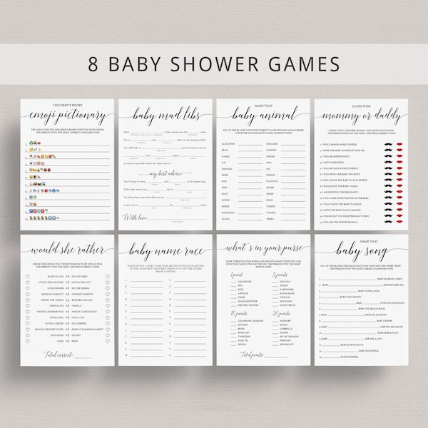 Gender Neutral Baby Shower Games Package Printable Baby Sprinkle Games Instant Download Simple Baby Party Game Pack The Price Is Right CL2