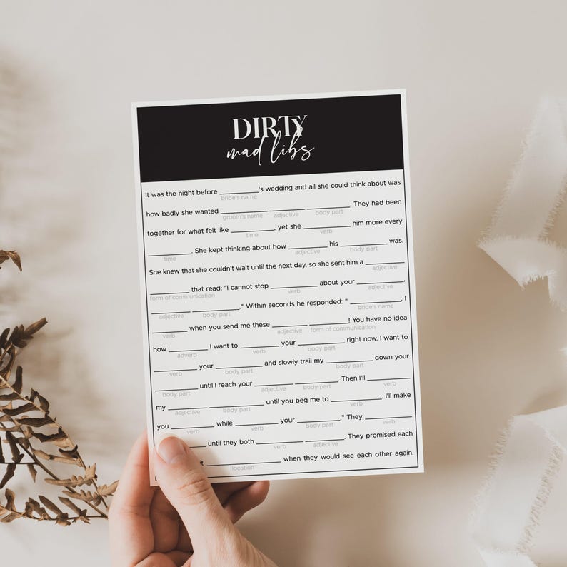 Gioco di addio al nubilato Dirty Mad Libs: Addio al nubilato minimalista (stampabile) MS1 immagine 3