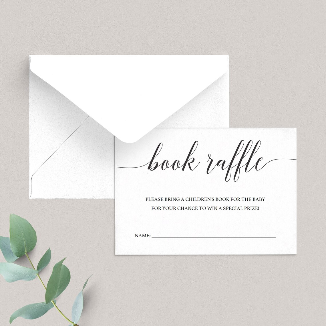 Baby Book Raffle Minimal Baby Shower Book Raffle Insert Simple Etsy