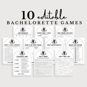 Bride or Die Bachelorette Party Games: Goth Hens Night (Editable Templates) DP2