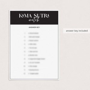 Dirty Bachelorette Party Game Kama Sutra Match Game Printable Sex ...
