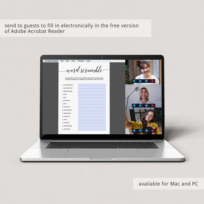 Zoom Bridal Shower Games Bundle Virtual Bridal Shower Game for Etsy