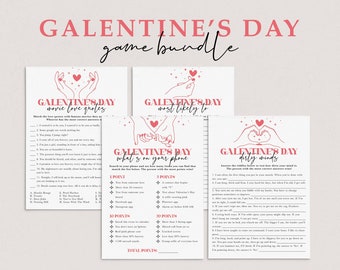 Virtual Galentines Day Games Bundle Cute Galentines Day Activities Online Galentines Day Zoom Party Games Galentines Games for Adults LH1