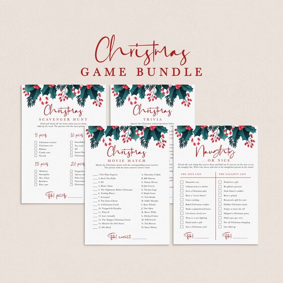 Virtual Christmas Party Games Instant Download Zoom Holiday - Etsy