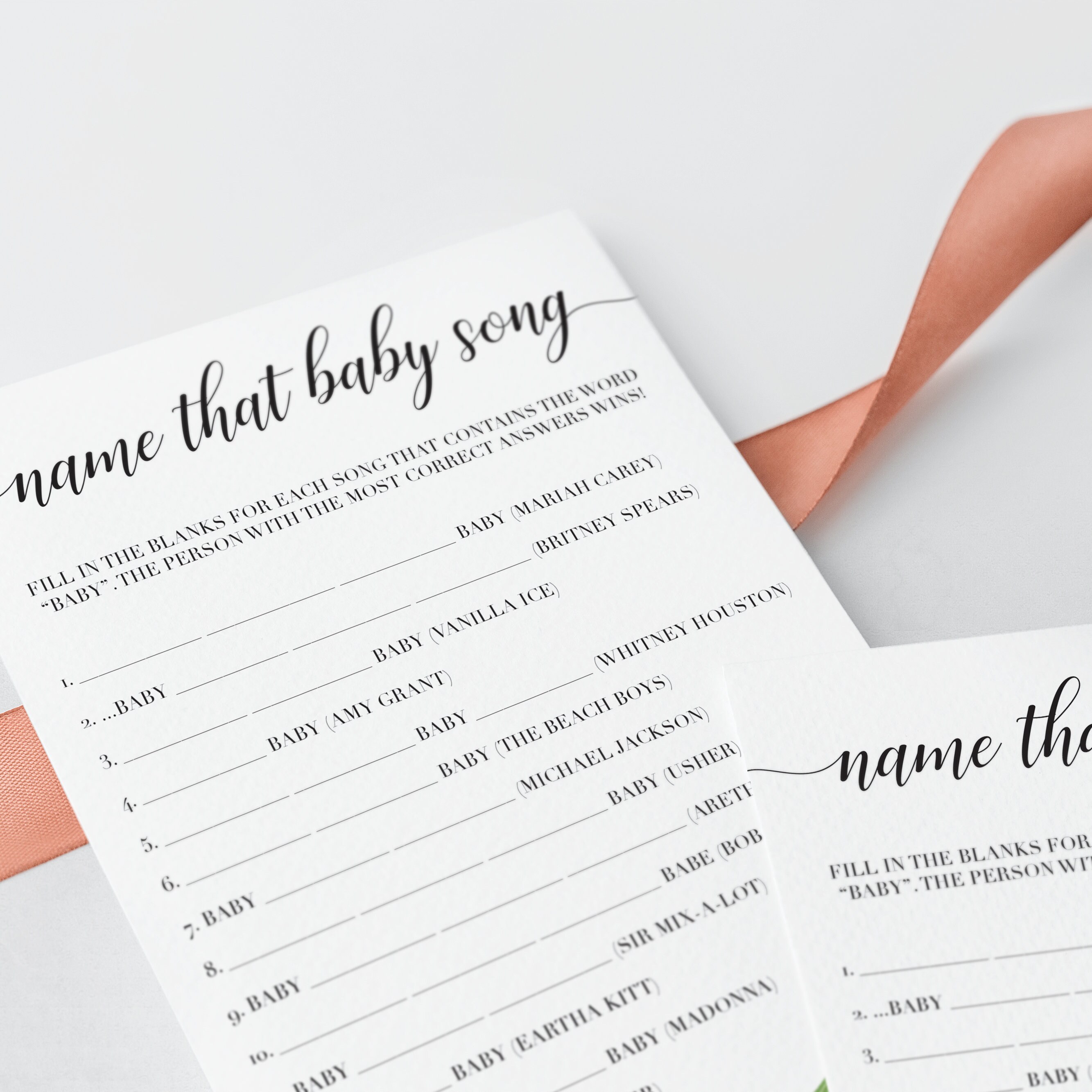 Name That Tune Baby Shower Game Printable Name That Baby Song | Etsy