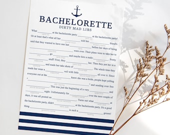 Lets Get Nauti Bachelorette Mad Libs Game Printable Last Sail Before the Veil Hen Party Dirty Mad Libs Last Splash Naughty Activity Idea NL1