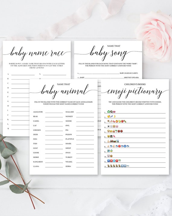 White Babyshower Game Pack Download Guess That Baby Song Game - Etsy White Babyshower Game Pack Download Guess That Baby Song Game - Etsy