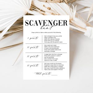Bachelorette Scavenger Hunt Template Minimalist Bachelorette Party ...
