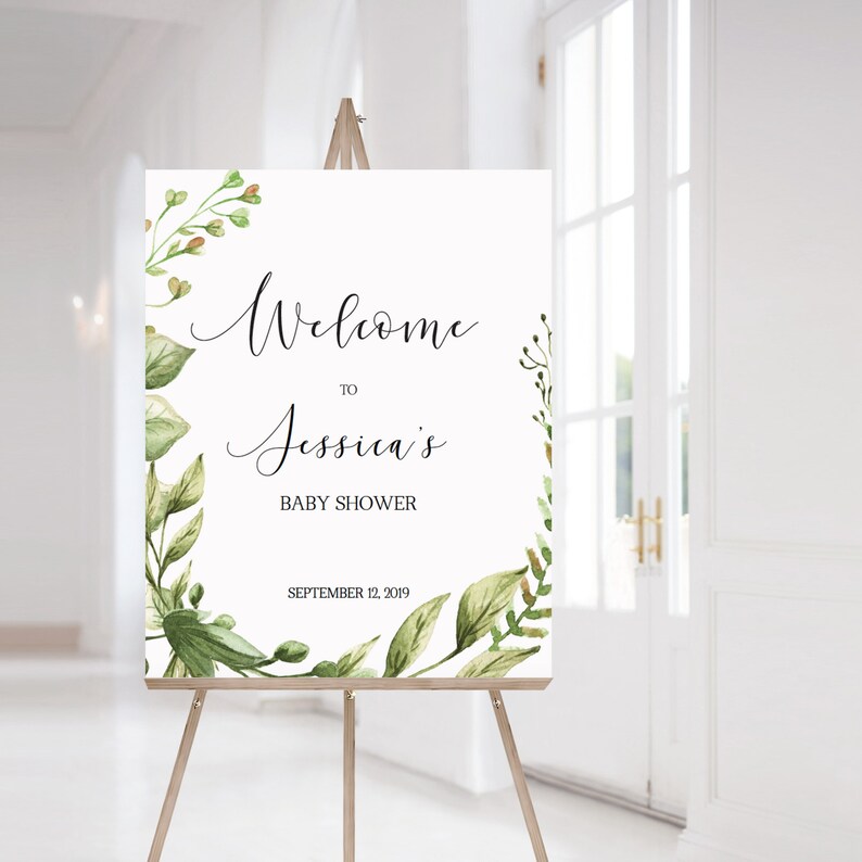 Garden Baby Shower Signs Greenery Baby Shower Decorations Etsy