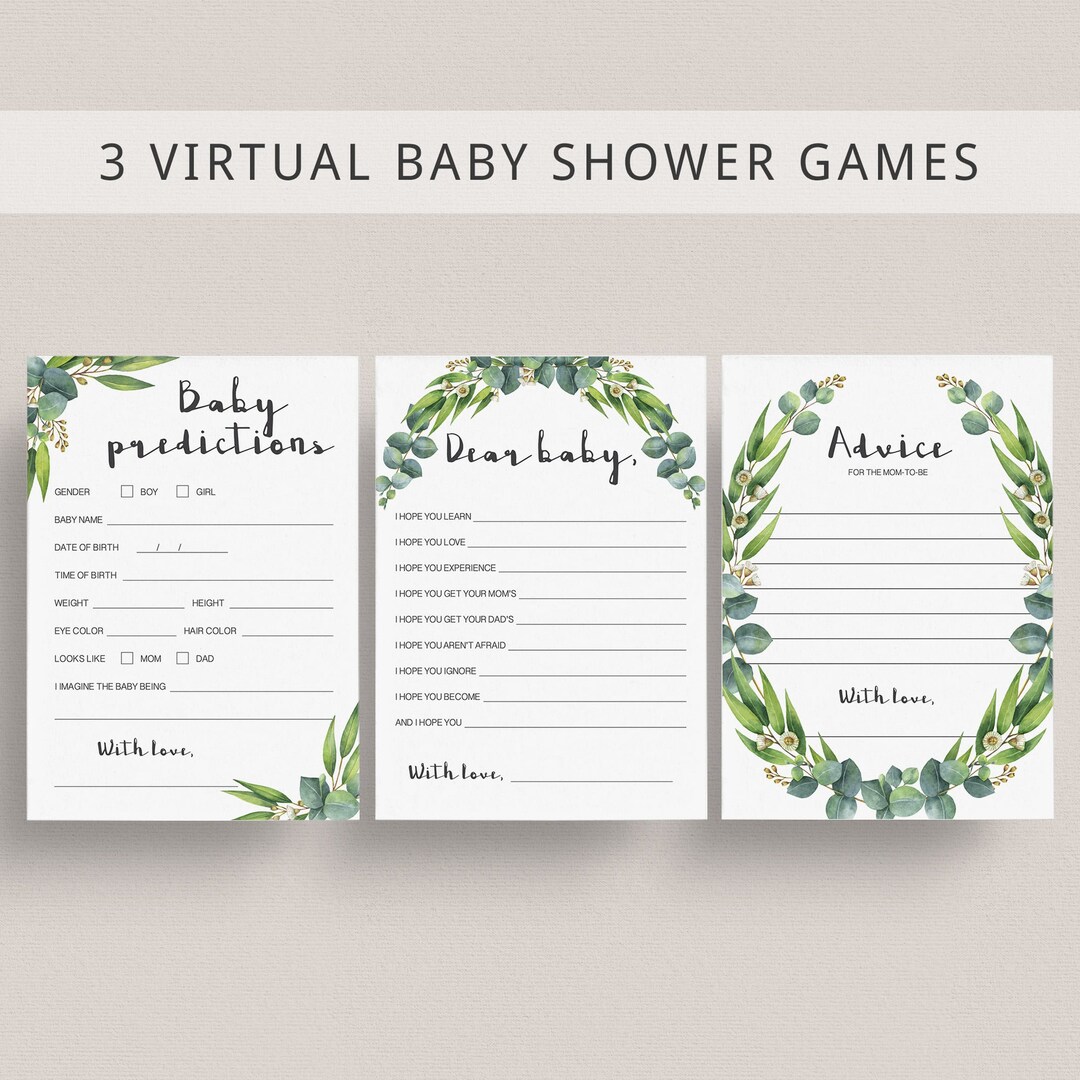 Zoom Baby Shower Games for Virtual Baby Shower Games for Etsy