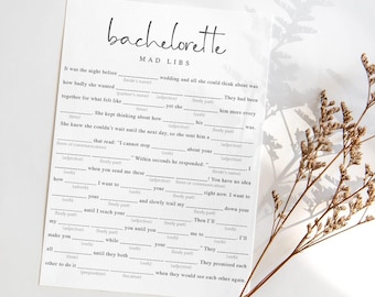 Dirty Bachelorette Mad Libs Game: Minimalist Hen Party (Printable Digital Download) ML1