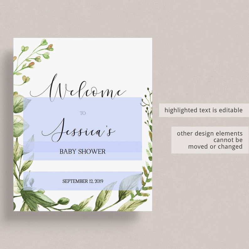 Garden Baby Shower Signs Greenery Baby Shower Decorations Etsy