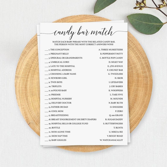 Bar Baby Shower Candy Bar Match Baby Shower - Etsy