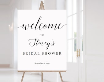 Welcome Sign for Bridal Shower Welcome to Signage Calligraphy Welcome Sign Bridal Shower Decoration Sign Welcome Sign Editable Template CL2