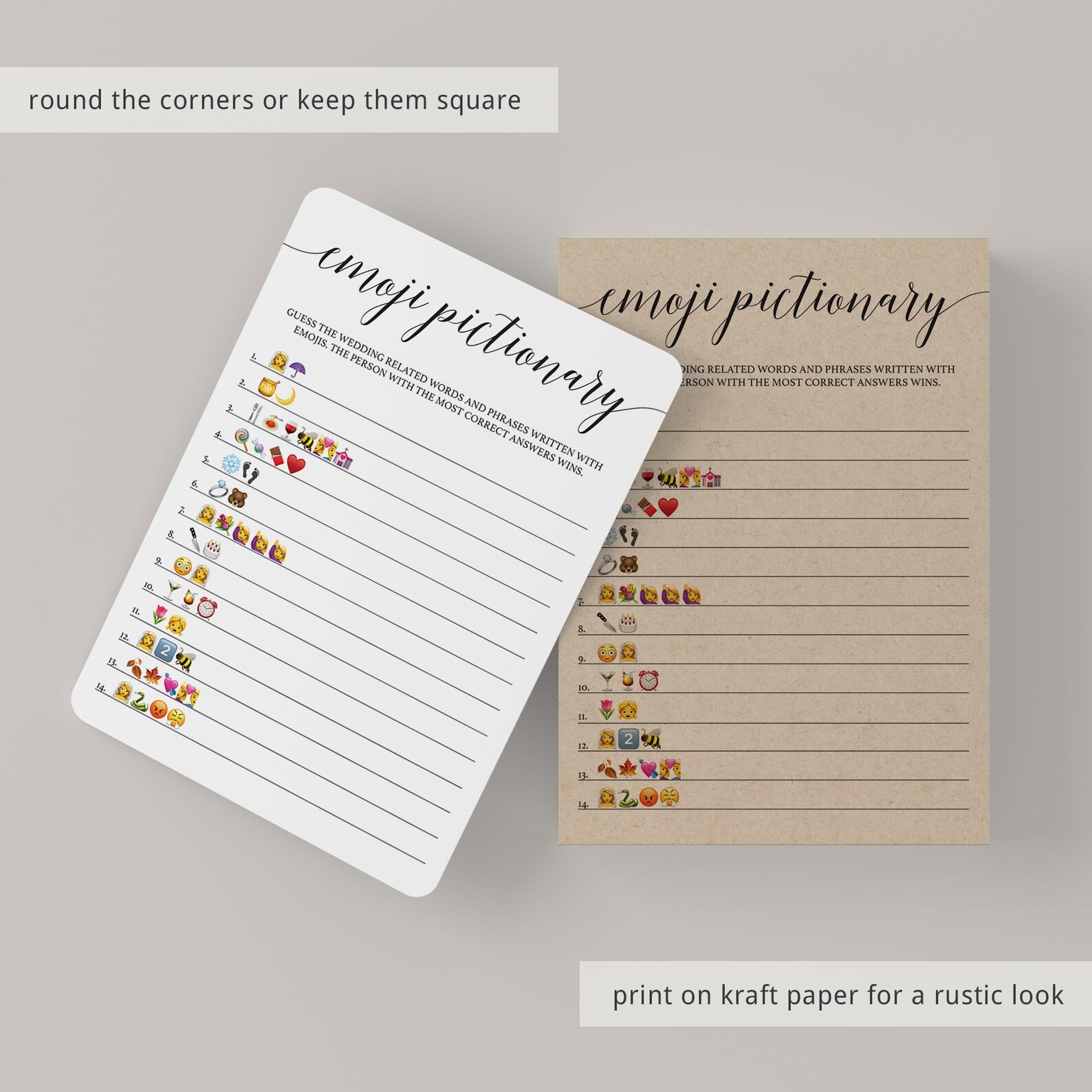 Wedding Emoji Game Printable Emoji Game Bridal Shower Games - Etsy