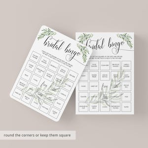 Greenery Bridal Bingo Cards Botanical Bridal Shower Bingo Template Editable Garden Bridal Party Games Printable Green Bridal Shower Game OF2 image 7