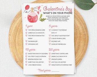 Whats On Your Phone Galentines Day Game Fillable and Printable Digital Galentines Day Game Virtual Zoom Valentines Day Phone Games GT-FF1