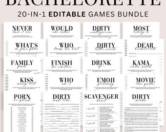 Bachelorette Party Games Bundle: 20 Editable Templates (Digital Download) MV1