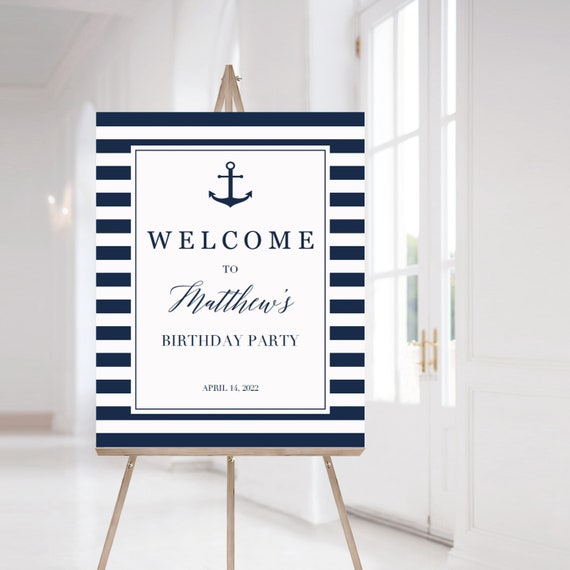 Buy Nautical Birthday Decorations Beach Birthday Party Decor Instant  Download Summer Party Welcome Sign Template Anchor Mimosa Bar Signage NS1  Online in India 