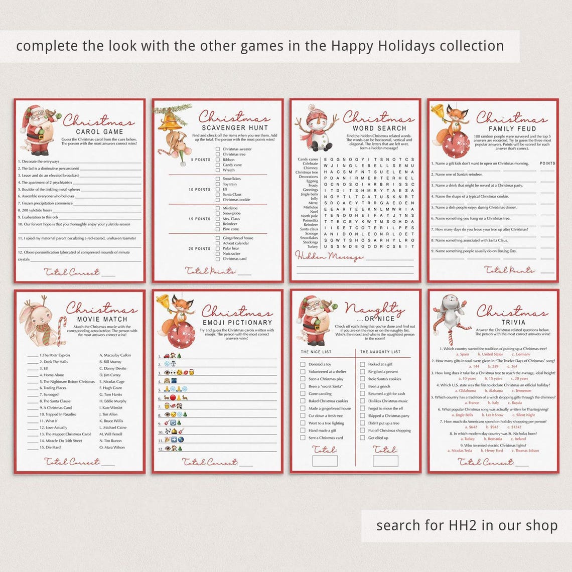 Christmas Naughty List Virtual Christmas Naughty or Nice Game Instant ...