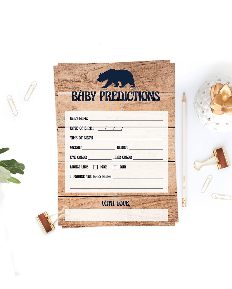 Rustic Baby Shower Keepsakes Printable Baby Bear Baby Boy Shower Games Pack BBL Woodland Animals Theme Baby Shower Games Instant Download