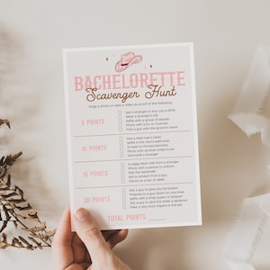 Cowgirl Bachelorette Scavenger Hunt Game Printable Western Themed Hens ...