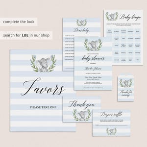 Gift List for Baby Shower Gift List Printable, Baby Elephant Theme Baby Shower Gift Tracker, Gift List Sheets, Birthday Instant Download LBE image 5