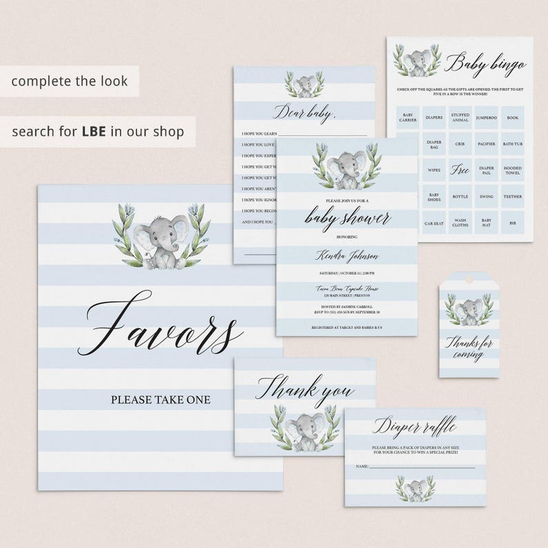 Gift List for Baby Shower Gift List Printable, Baby Elephant Theme Baby Shower Gift Tracker, Gift List Sheets, Birthday Instant Download LBE image 5