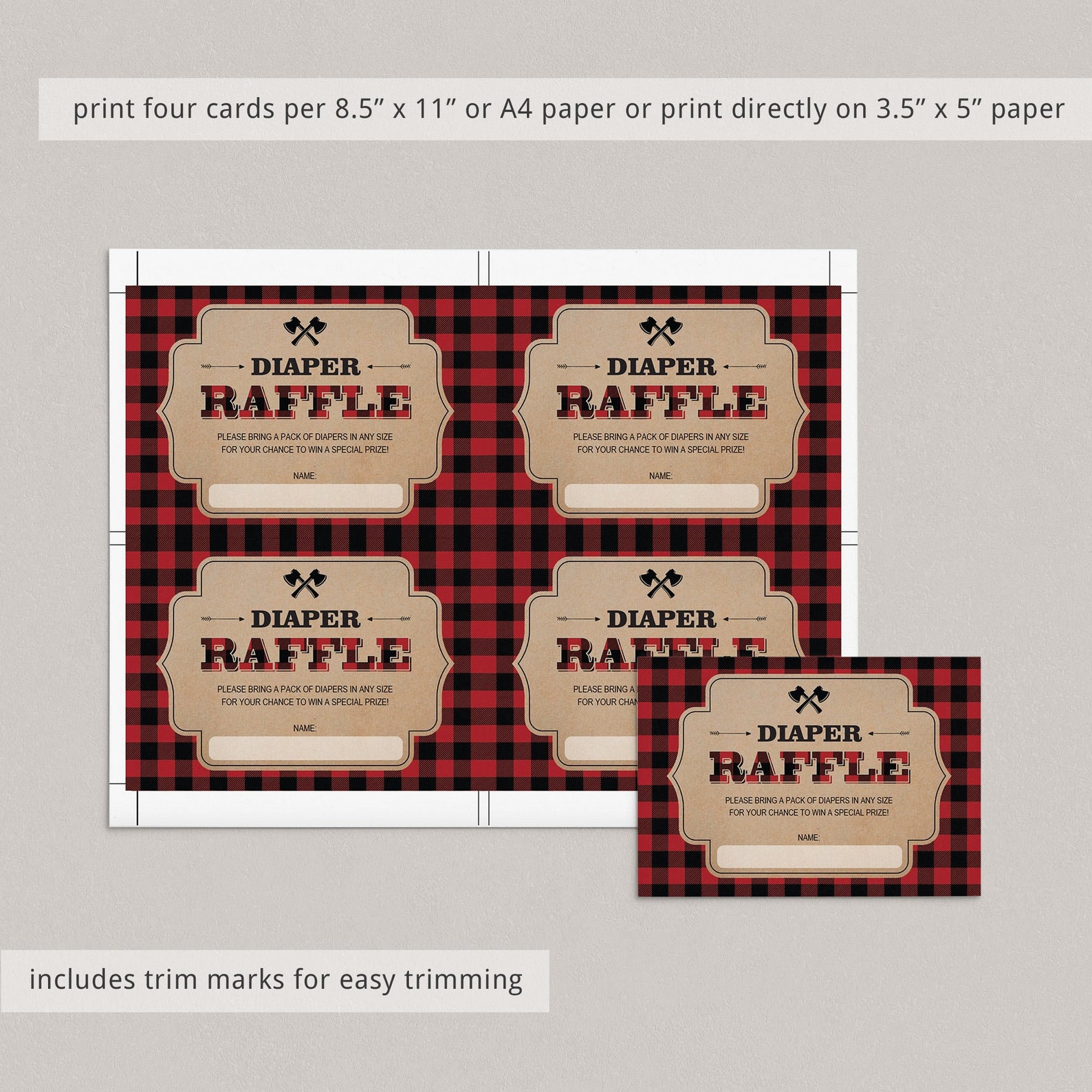 Buffalo Plaid Baby Shower Invitation Set Instant Download Fall - Etsy