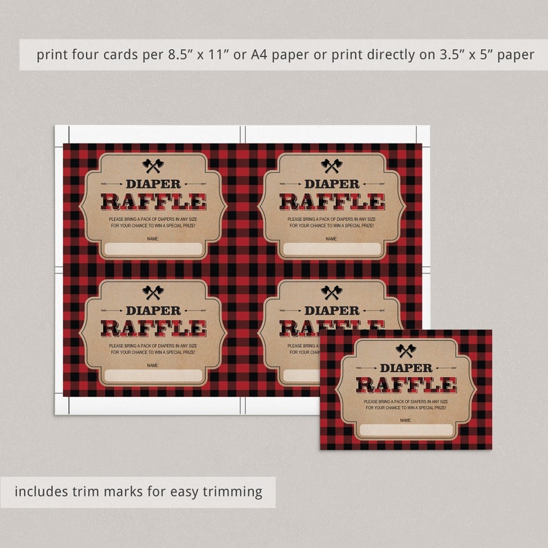 Buffalo Plaid Baby Shower Invitation Set Instant Download Fall Baby Shower Invitation Lumberjack Themed Invite Template Boy Babyshower LL2 image 7