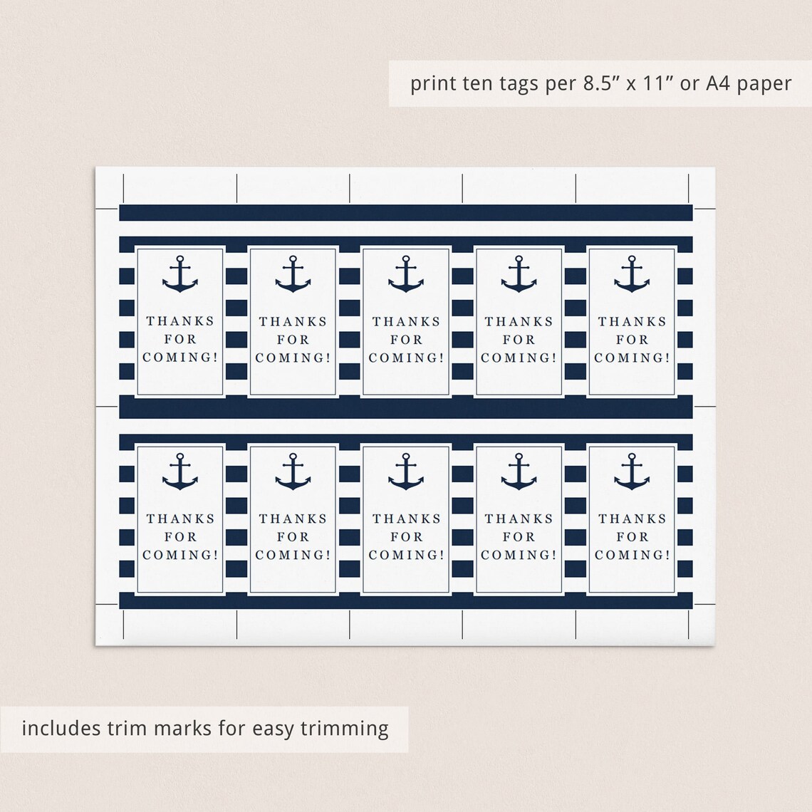 Baby Shower Favor Tags for Boy Printable Baby Shower Thank You - Etsy