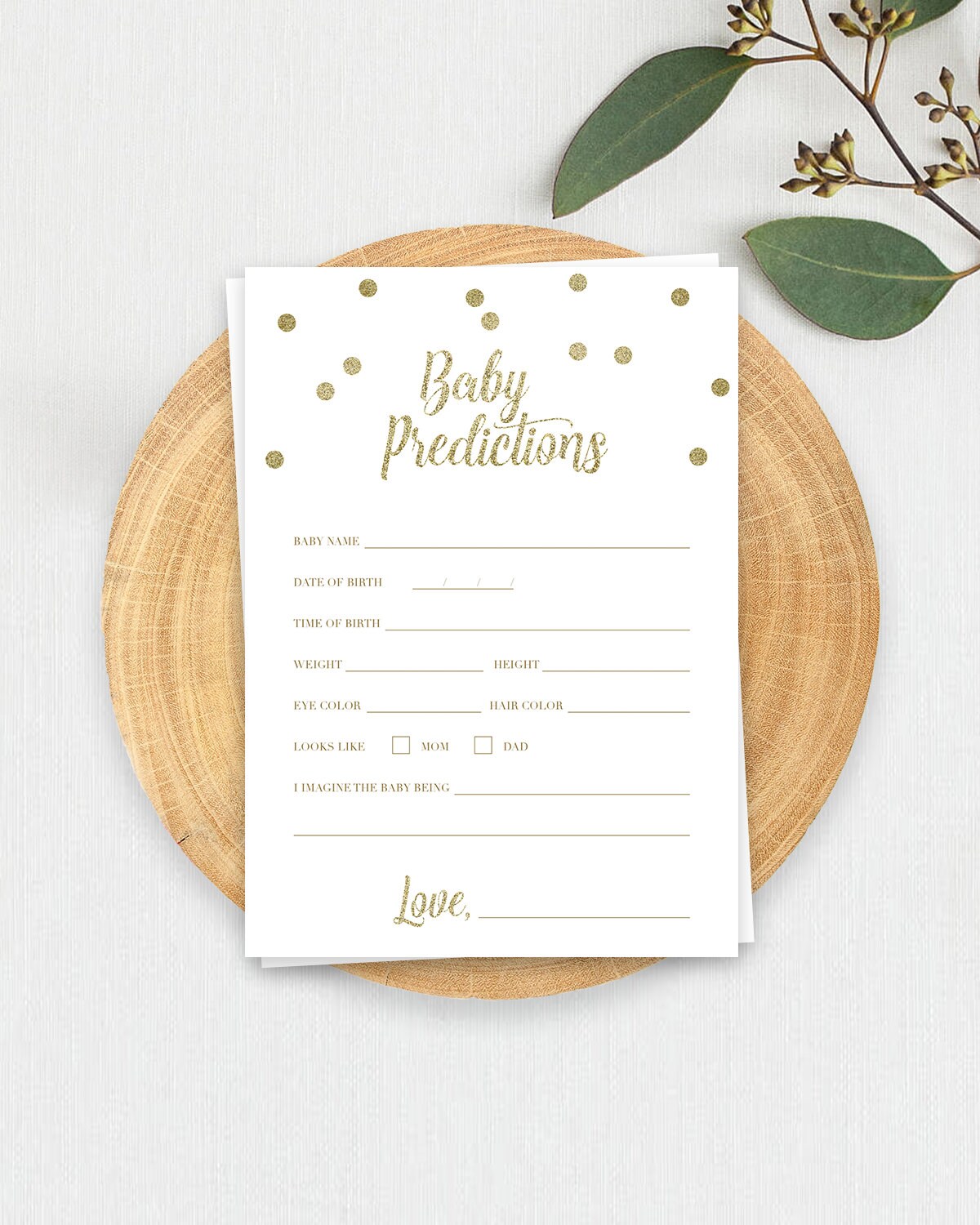 Baby Prediction Cards Baby Shower Prediction Cards Printables Etsy