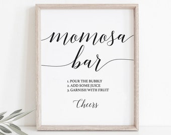 Momosa Bar Sign for Baby Shower Decorations Gender Neutral Baby Shower Mimosa Bar Printable Momosa Sign Drinks Sign Baby Shower Decor CL2