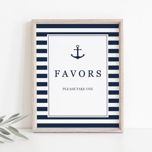 Nautical Favors Sign for Baby Shower Party Decorations Boy Table Signs for Baby Shower Printable Digital Download Deep Sea Baby Shower NS1
