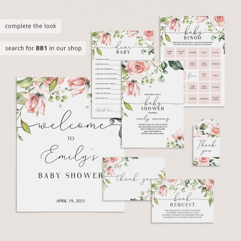 Blush Floral Gift List Bridal Shower Gift List Printable Sheet Pink Flowers Gift Log Instant Download Pink Floral Gift Tracker Template BB1 image 5