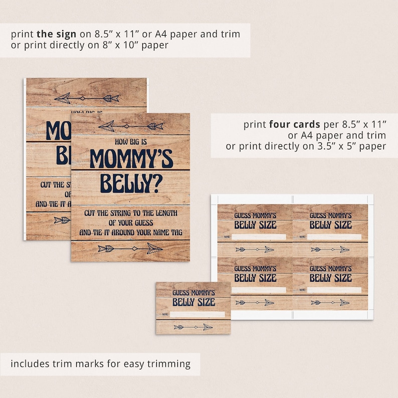How Big is Mommys Belly Game Sign Lumberjack Baby Shower Games Instant Download Mommys Bump Size Game Rustic Baby Shower Woodland Forest BBL