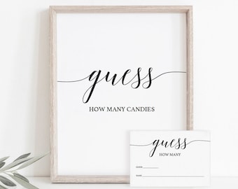 Guess How Many Kisses Sign Printable Guess How Many Are In The Jar Guess How Many Candies Are in The Bottle Guess How Many Peanuts Game CL2