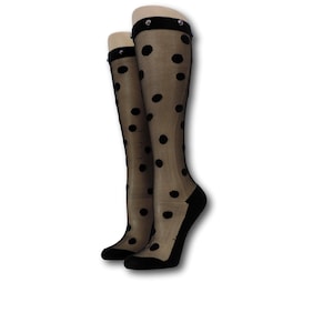 Knee High Sheer Stockings|Socks with beads|Sheer Socks|Polka Dots Sheer Socks|Long Socks|Chritmas Socks|Wedding Socks|Fashion Socks|Socks