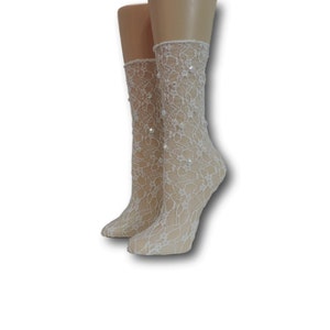 Calcetines transparentes para mujer/trabajo con cuentas a mano/regalo para abuela/calcetines de malla/calcetines de amor/calcetines transparentes/medias de nailon de tul/calcetines de nailon/calcetines sexys