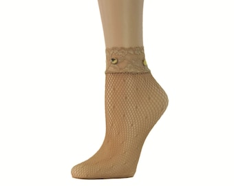 Chaussettes transparentes pour femmes/perles à la main/chaussettes transparentes/chaussettes florales/chaussettes transparentes/en maille/bas en dentelle/chaussettes transparentes à la cheville/cadeau pour mère, sœur